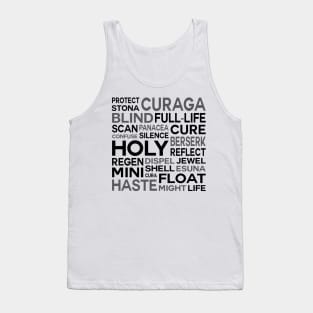 White Magic Spells Word Cloud Final Fantasy IX Version Tank Top